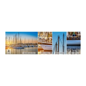 Fototapeta Próbka Samoprzylepna Deluxe Sticker - Wiatr też musi spać - Krajobraz, Port Jachtowy, Żaglówka - 100x30 cm