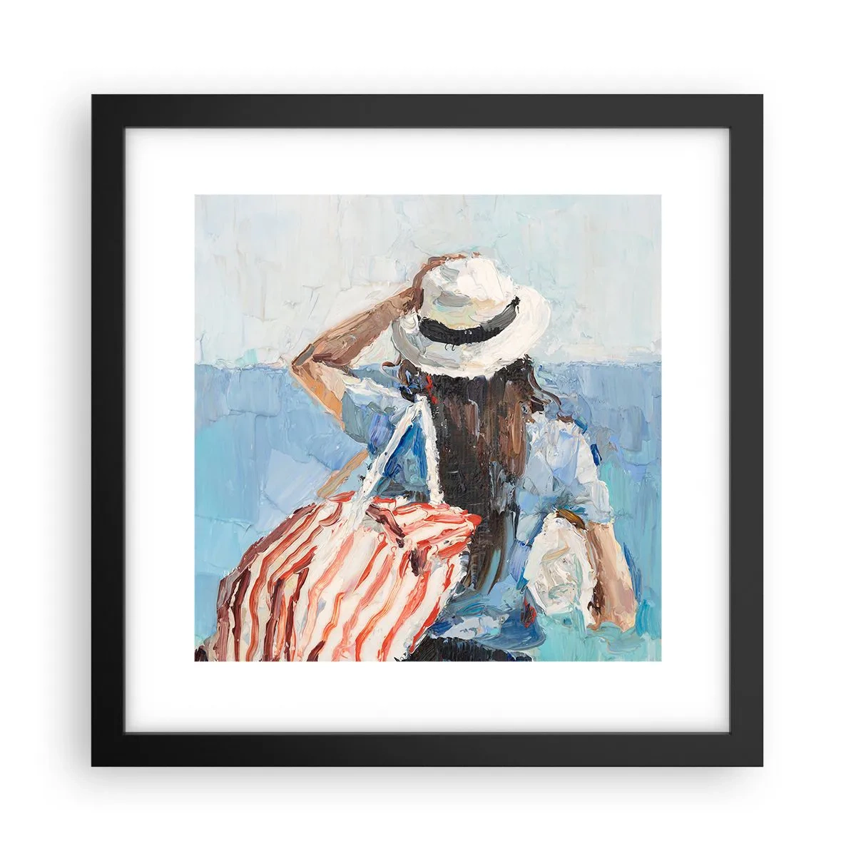 Plakat w czarnej ramie - Witaj na wakacjach - 30x30 cm