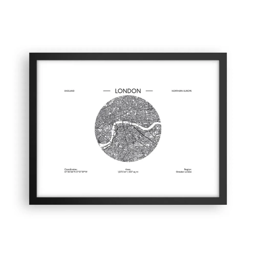 Plakat w czarnej ramie - Anatomia Londynu - 40x30 cm