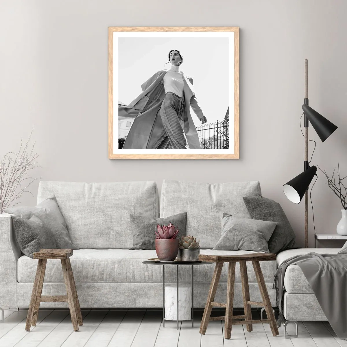 Plakat w ramie jasny dąb - Idziesz ze mną? - 40x40 cm