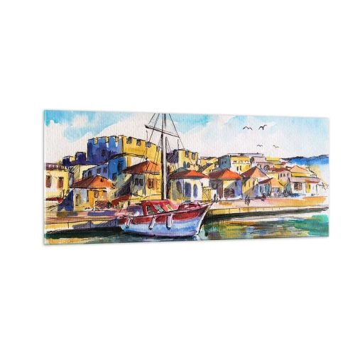 Obraz na szkle - Tęczowe popołudnie - 100x40 cm