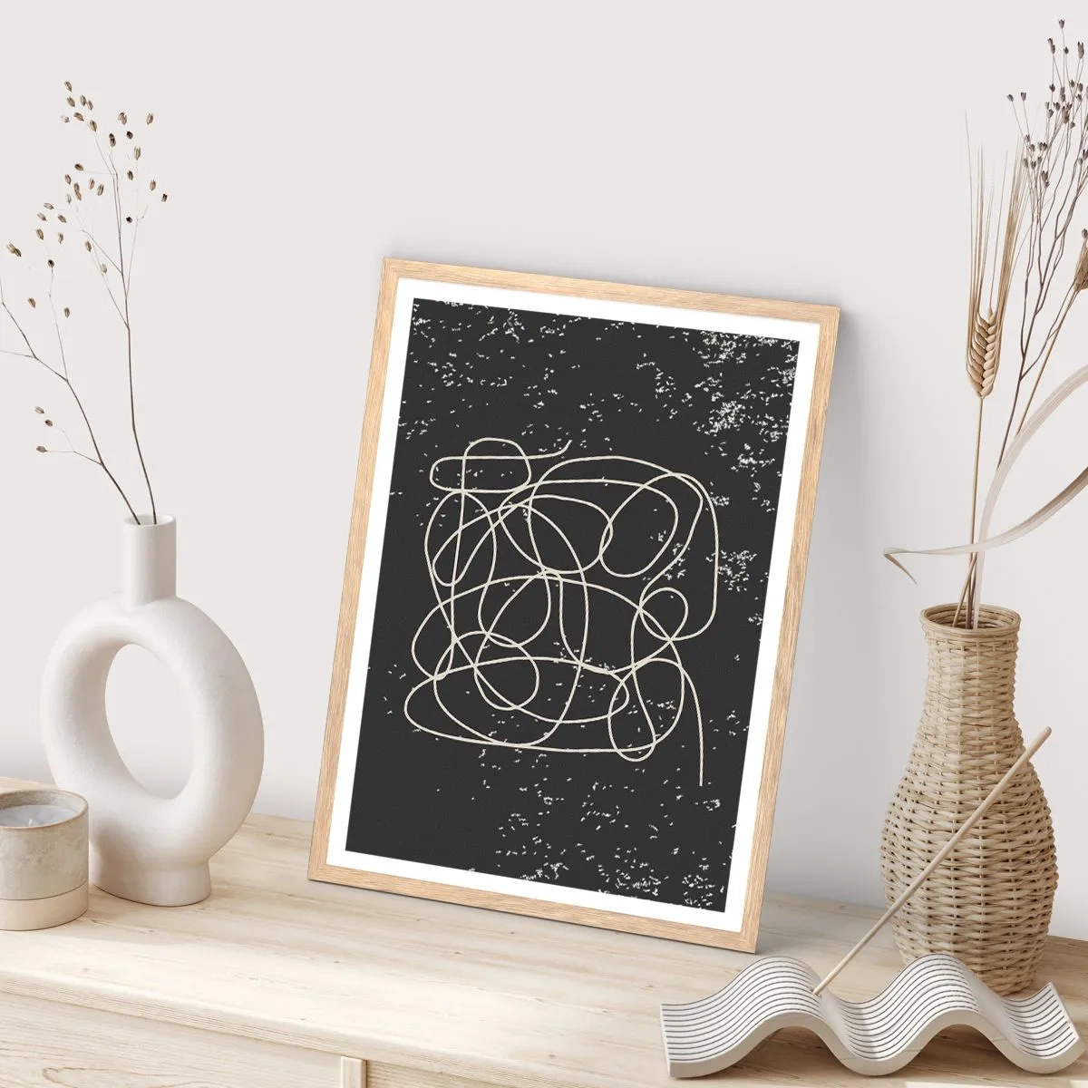 Plakat w ramie jasny dąb - Błądzenie myśli - 30x40 cm