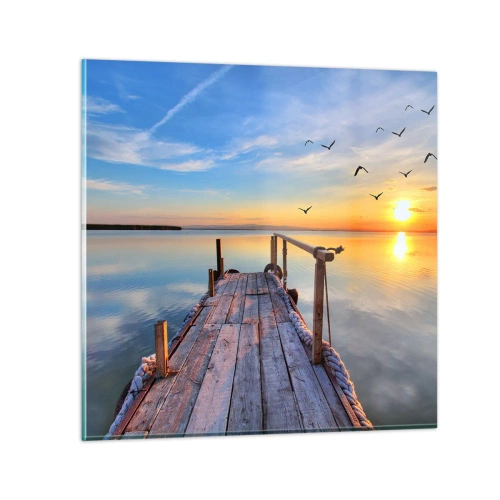 Obraz na szkle - Iść przed siebie ku słońcu - 50x50 cm