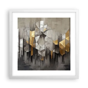 Plakat w białej ramie - Kompozycja z lodu i światła - 40x40 cm