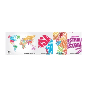 Fototapeta Próbka Standard Eco - Chcę poznać wszystkie - Mapa Świata, Grafika, Kontynenty - 100x30 cm