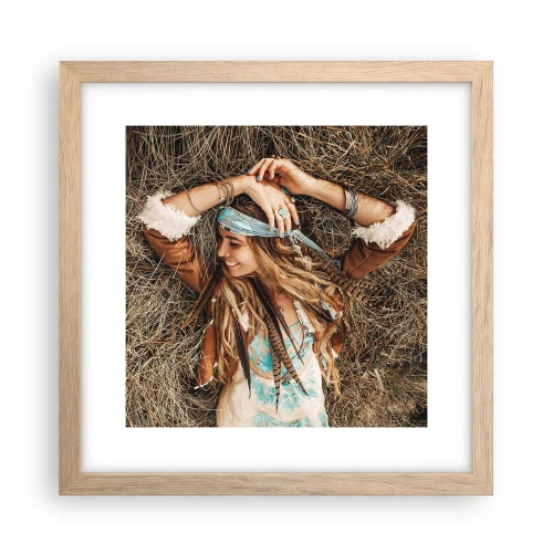 Plakat w ramie jasny dąb - W drodze do lata miłości - 30x30 cm