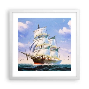 Plakat w białej ramie - Dumnie z wiatrem - 40x40 cm