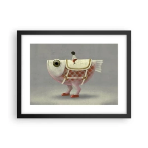 Plakat w czarnej ramie - Ryboński jeździec - 40x30 cm