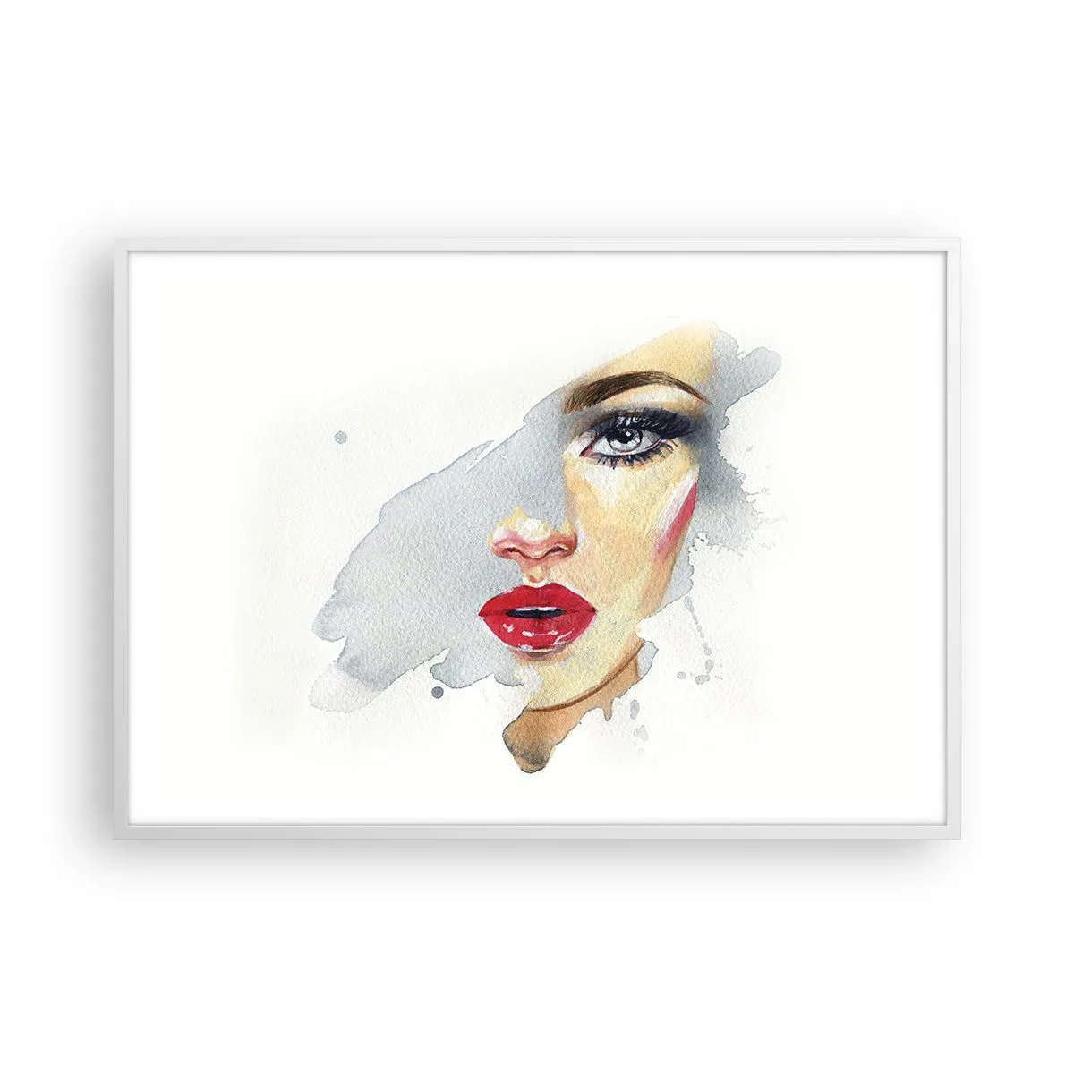 Plakat w białej ramie - Odbicie w kropli wody - 100x70 cm