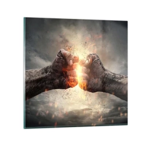 Obraz na szkle - Stań do walki - 30x30 cm