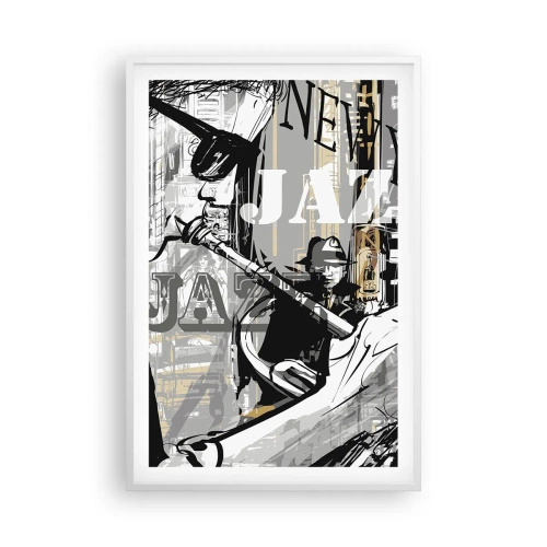 Plakat w białej ramie - W rytmie Nowego Jorku - 61x91 cm