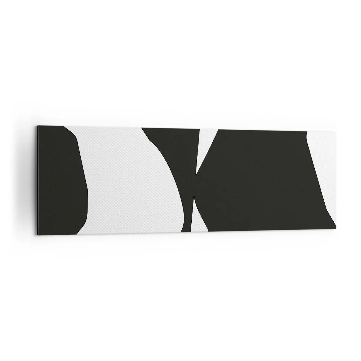 Obraz na płótnie - Abstrakcyjny kontrastowy wzór w czerni i bieli - 160x50cm - Pozytyw -negatyw - Nowoczesna dekoracja ścienna do salonu i sypialni ARTTOR