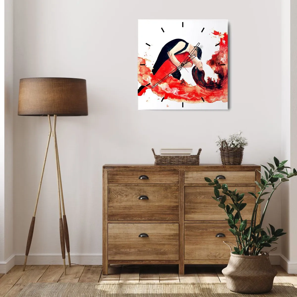Zegar ścienny - Tango - zmysłowa fala - 40x40 cm