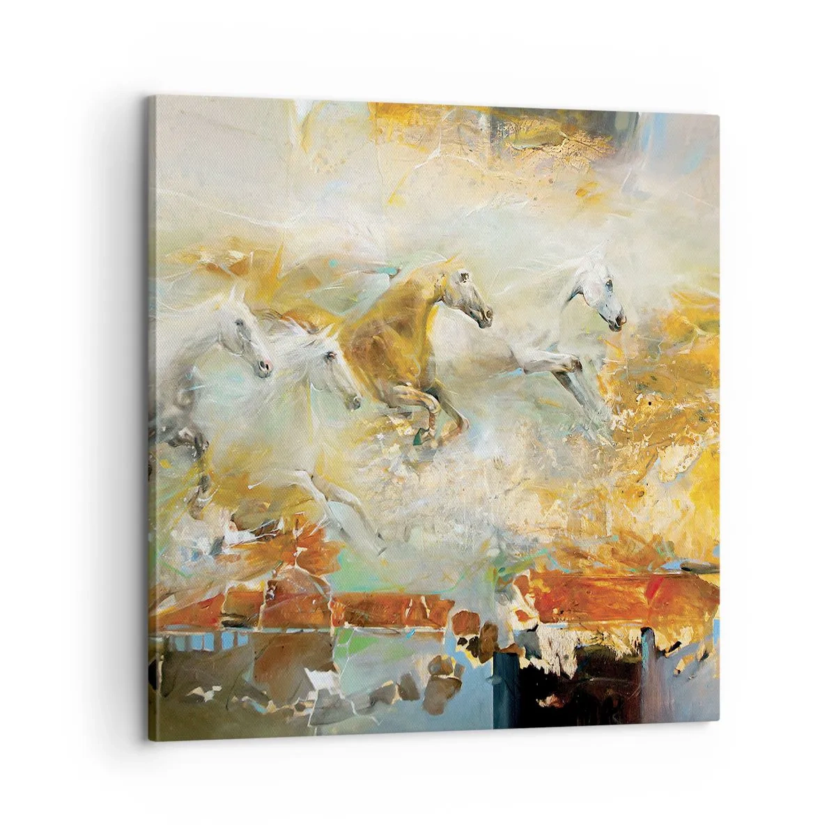 Obraz na płótnie - Galopem przez światło - 60x60 cm