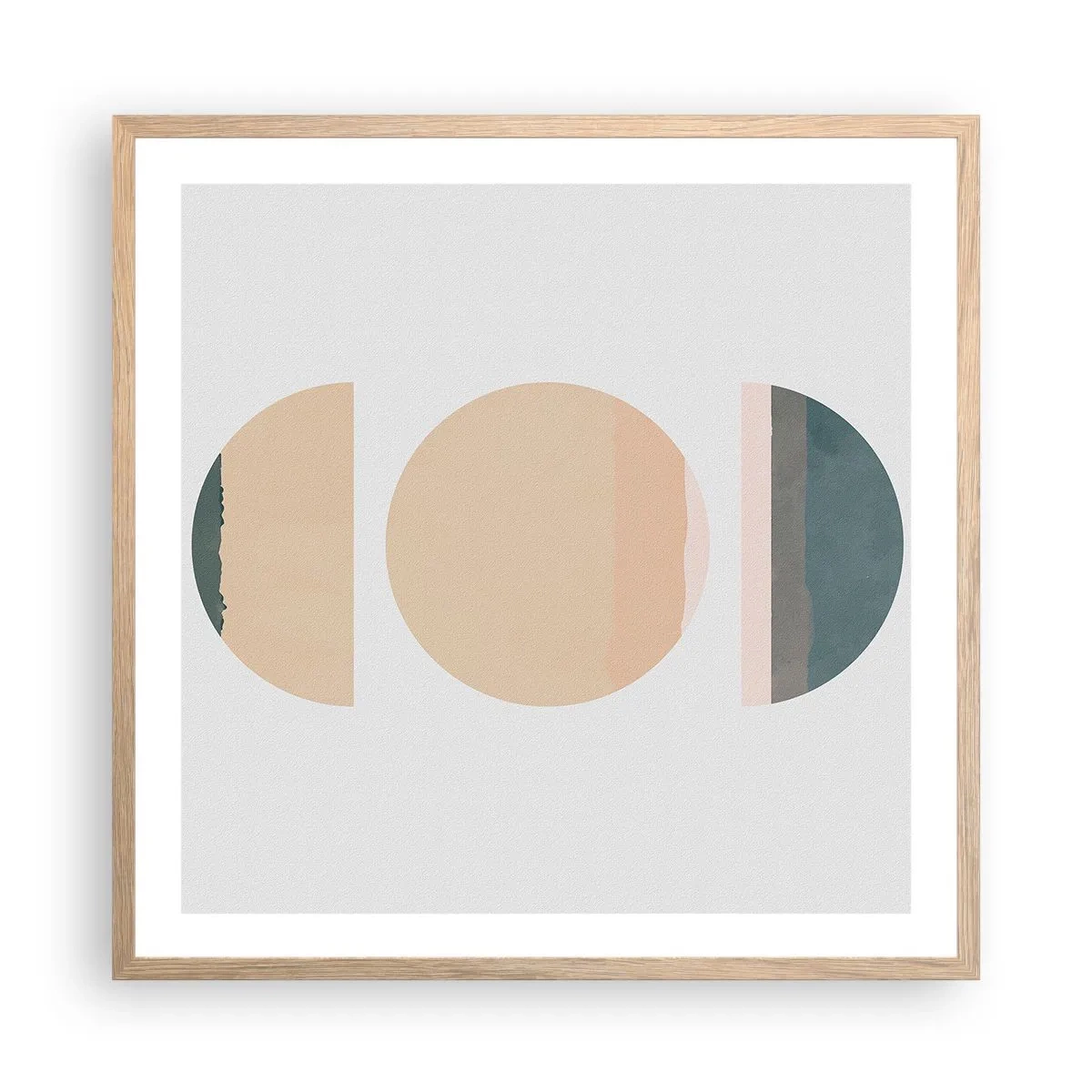 Plakat w ramie jasny dąb - Koło za kołem - 60x60 cm