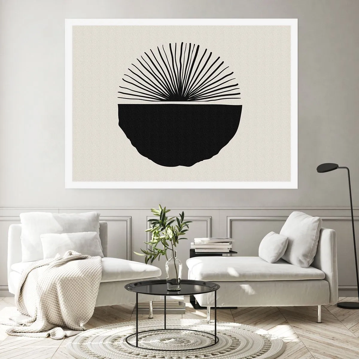 Plakat - Minimalistyczny czarny motyw na jasnym tle - 100x70cm - Wachlarz możliwości - Nowoczesna dekoracja ścienna do salonu i sypialni ARTTOR