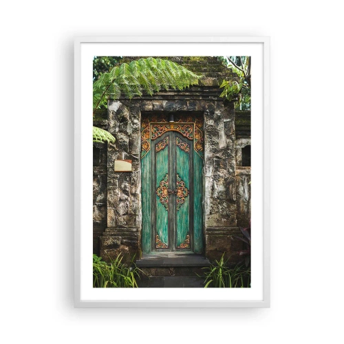 Plakat w białej ramie - Drzwi do egzotycznego świata - 50x70 cm