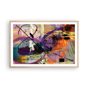 Plakat w ramie jasny dąb - Można wprost lub naokoło - 91x61 cm