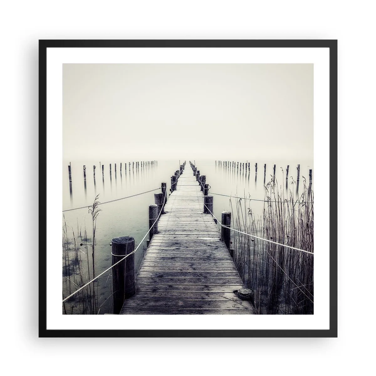 Plakat w czarnej ramie - Zanurz się w spokoju - 60x60 cm