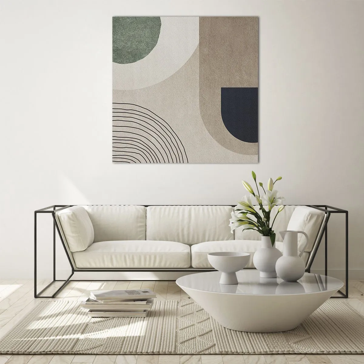 Obraz na szkle - Łagodność owalu - 60x60 cm