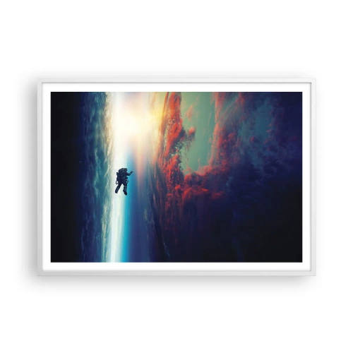 Plakat w białej ramie - Mierzyć się ze wszechświatem - 100x70 cm
