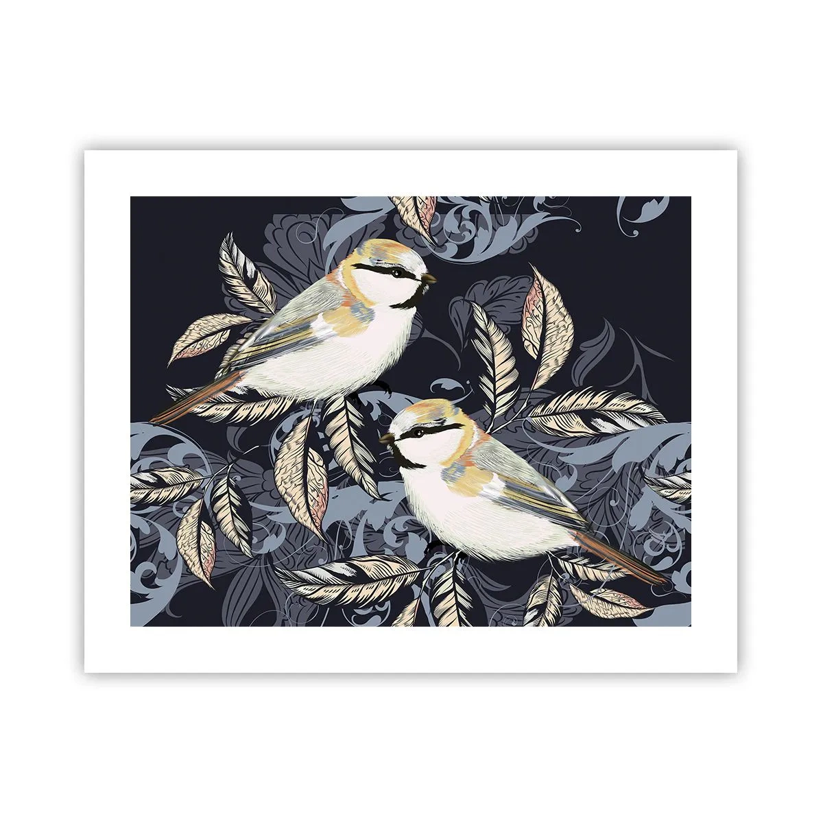 Plakat - Żółto-błękitny trel - 50x40 cm