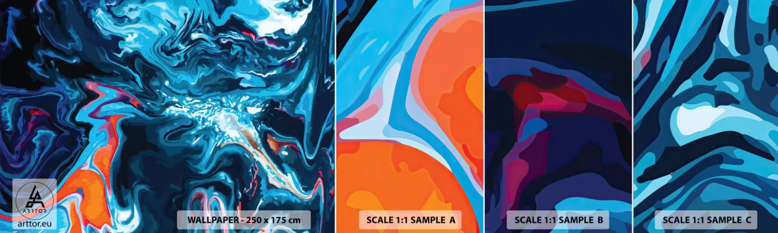 Fototapeta Próbka Samoprzylepna Deluxe Sticker - Podróż do wnętrza nieba - Abstrakcja, Sztuka, Nowoczesny Wzór - 100x30 cm