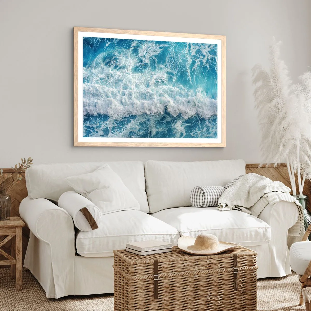 Plakat w ramie jasny dąb - Radośnie i w podskokach - 91x61 cm