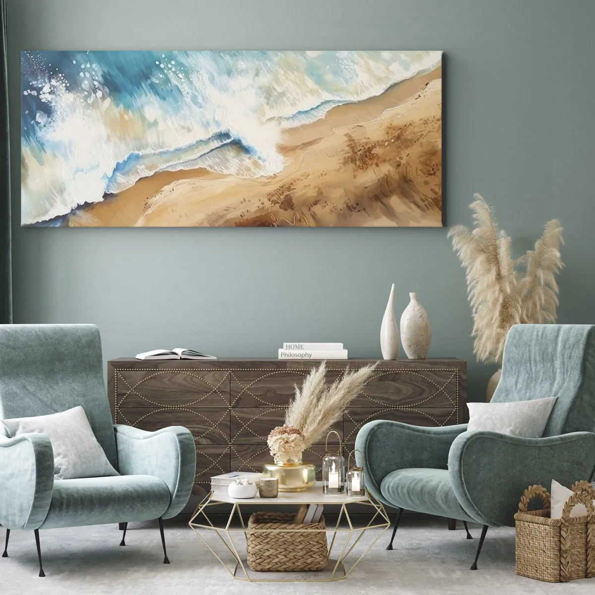 Obraz na płótnie - Powracająca fala - 100x40 cm