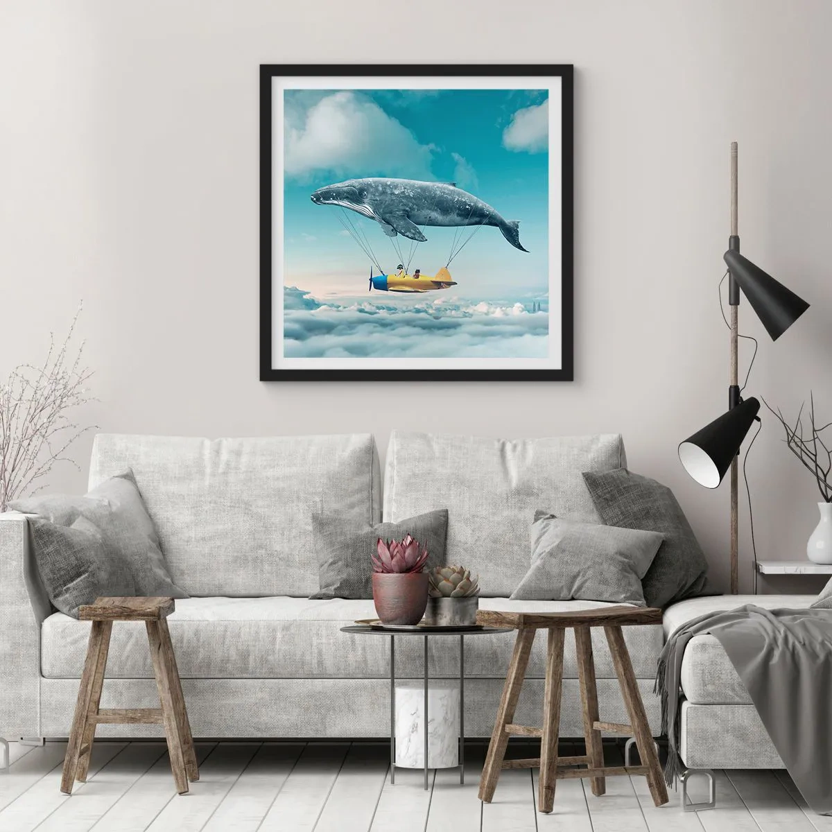 Plakat w czarnej ramie - Dlaczego nie? - 40x40 cm