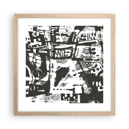Plakat w ramie jasny dąb - Porządek czy chaos? - 40x40 cm