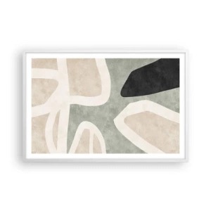 Plakat w białej ramie - Kompozycja z motywem czerni - 91x61 cm