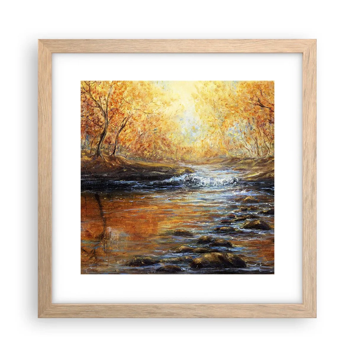 Plakat w ramie jasny dąb - Złoty potok - 30x30 cm