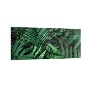 Obraz na szkle - Utulone w zieleni - 100x40 cm