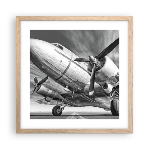 Plakat w ramie jasny dąb - Zawsze gotowy do lotu - 40x40 cm