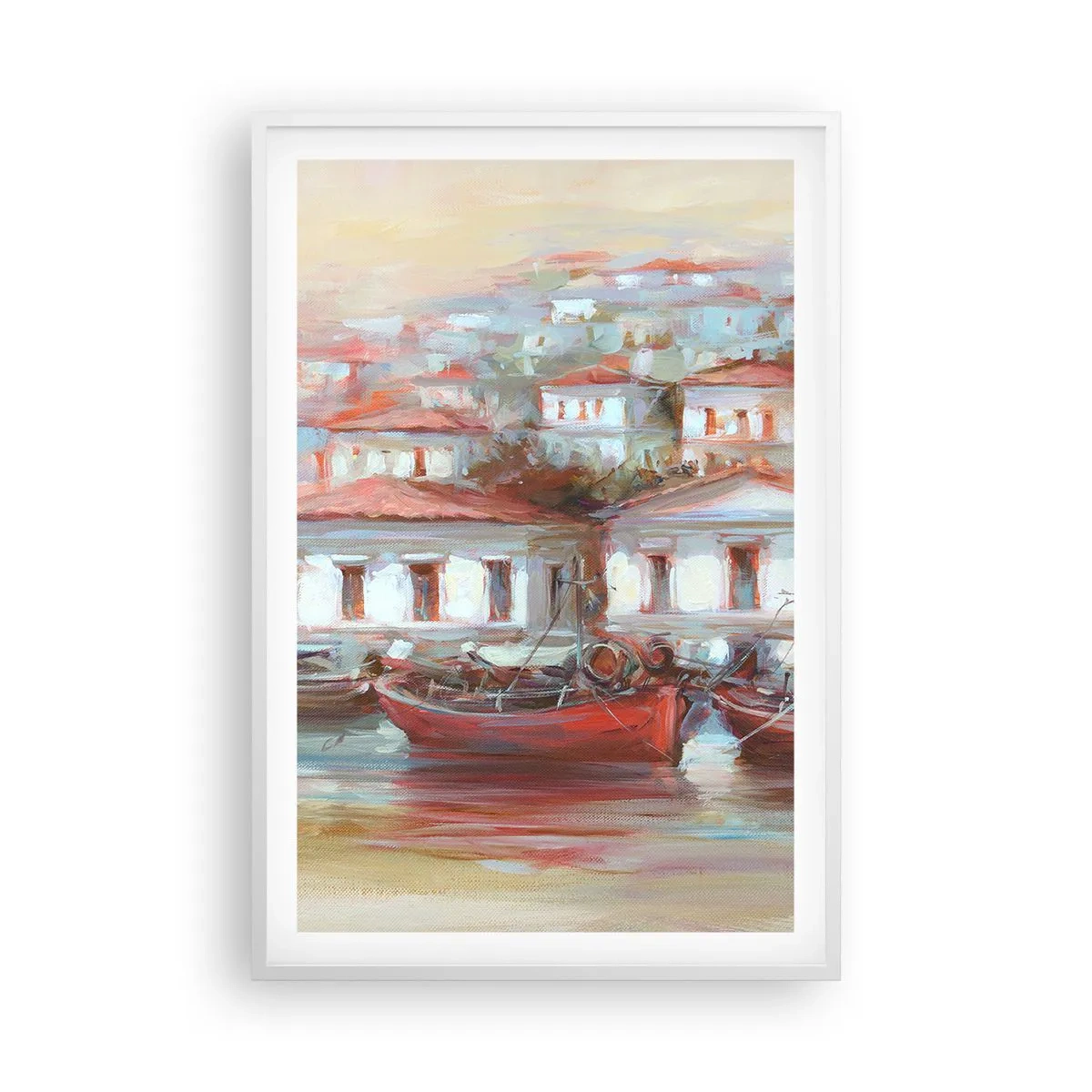 Plakat w białej ramie - Szczęśliwe miasteczko - 61x91 cm