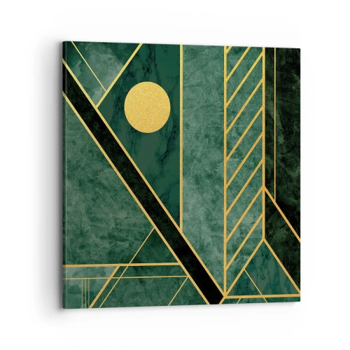 Obraz na płótnie - Dynamika złota i lazuru - 70x70 cm
