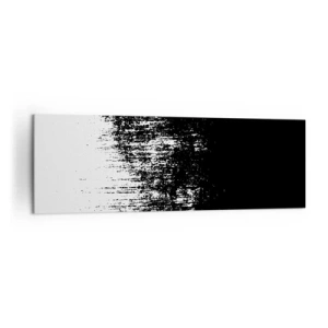Obraz na płótnie - Minimalistyczna abstrakcja w czerni i bieli - 160x50cm - I zwycięzcą jest… - Nowoczesna dekoracja ścienna do salonu i sypialni ARTTOR