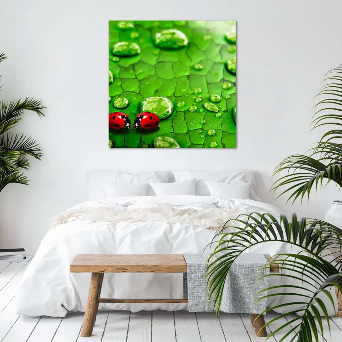 Obraz na płótnie - Spotkanie w zieleni - 60x60 cm