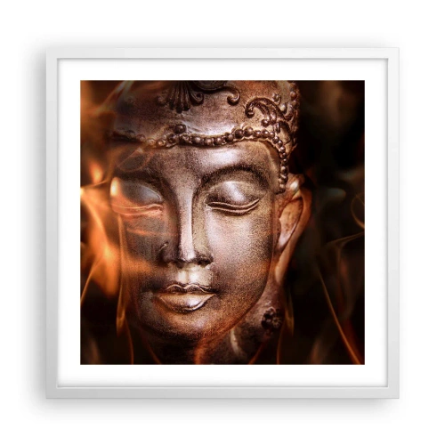 Plakat w białej ramie - Istnieje tylko tu i teraz - 50x50 cm