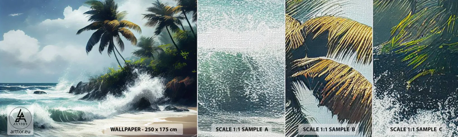 Fototapeta Próbka Premium Canvas - Na tropikalnym brzegu - Plaża, Tropikalny, Palma - 100x30 cm