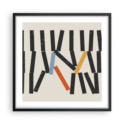 Plakat w czarnej ramie - Domino – kompozycja - 50x50 cm