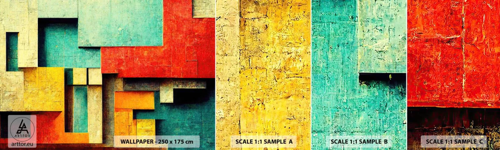 Fototapeta Próbka Standard Eco - Festiwal kątów prostych - 3D, Sztuka, Geometryczny - 100x30 cm