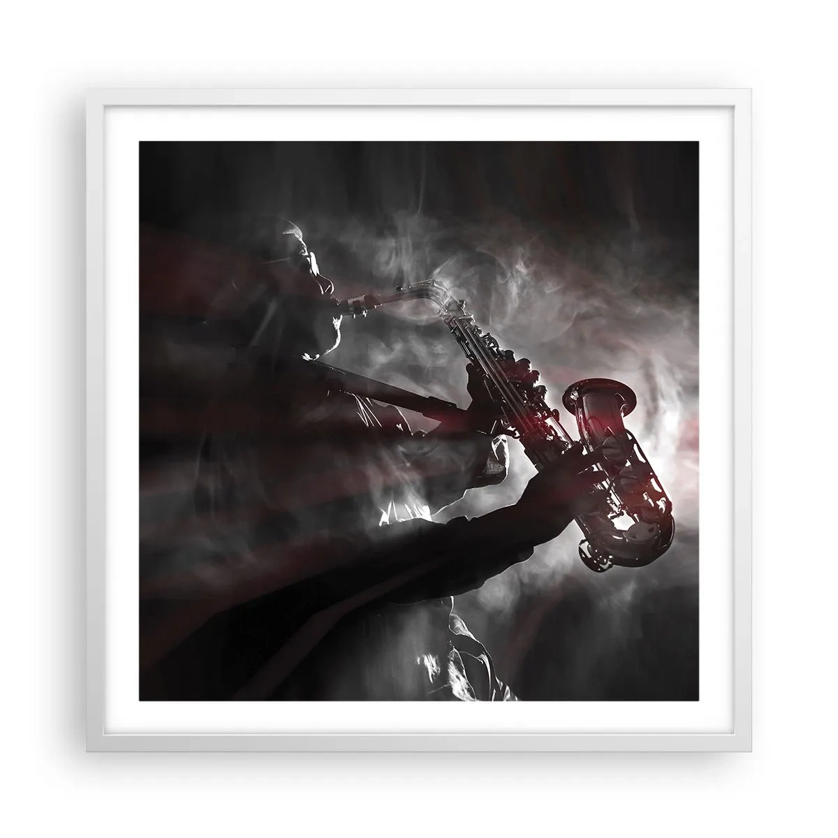 Plakat w białej ramie - W oparach jazzu - 60x60 cm
