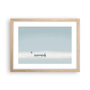 Plakat w ramie jasny dąb - Tak, czekam. - 40x30 cm