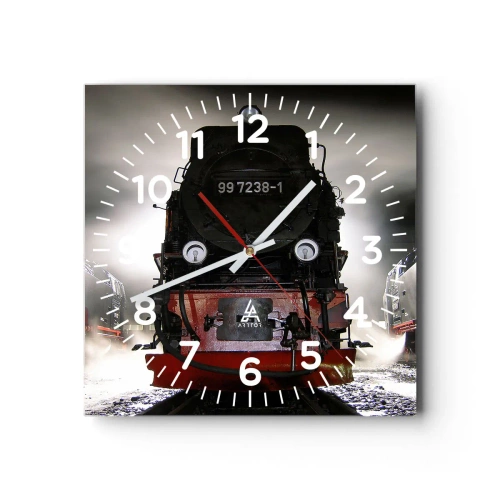 Zegar ścienny - Stoi i sapie, dyszy i dmucha - 30x30 cm