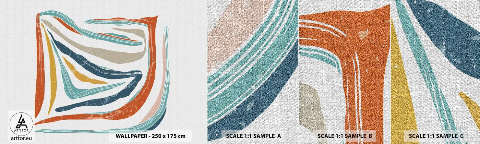 Fototapeta Próbka Premium Canvas - Abstrakcja przyjaźnie uśmiechnięta - Boho, Sztuka, Nowoczesny - 100x30 cm