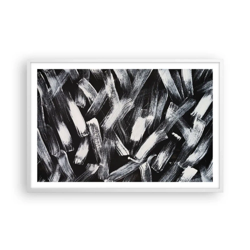Plakat w białej ramie - Abstrakcja w duchu industrialnym - 91x61 cm