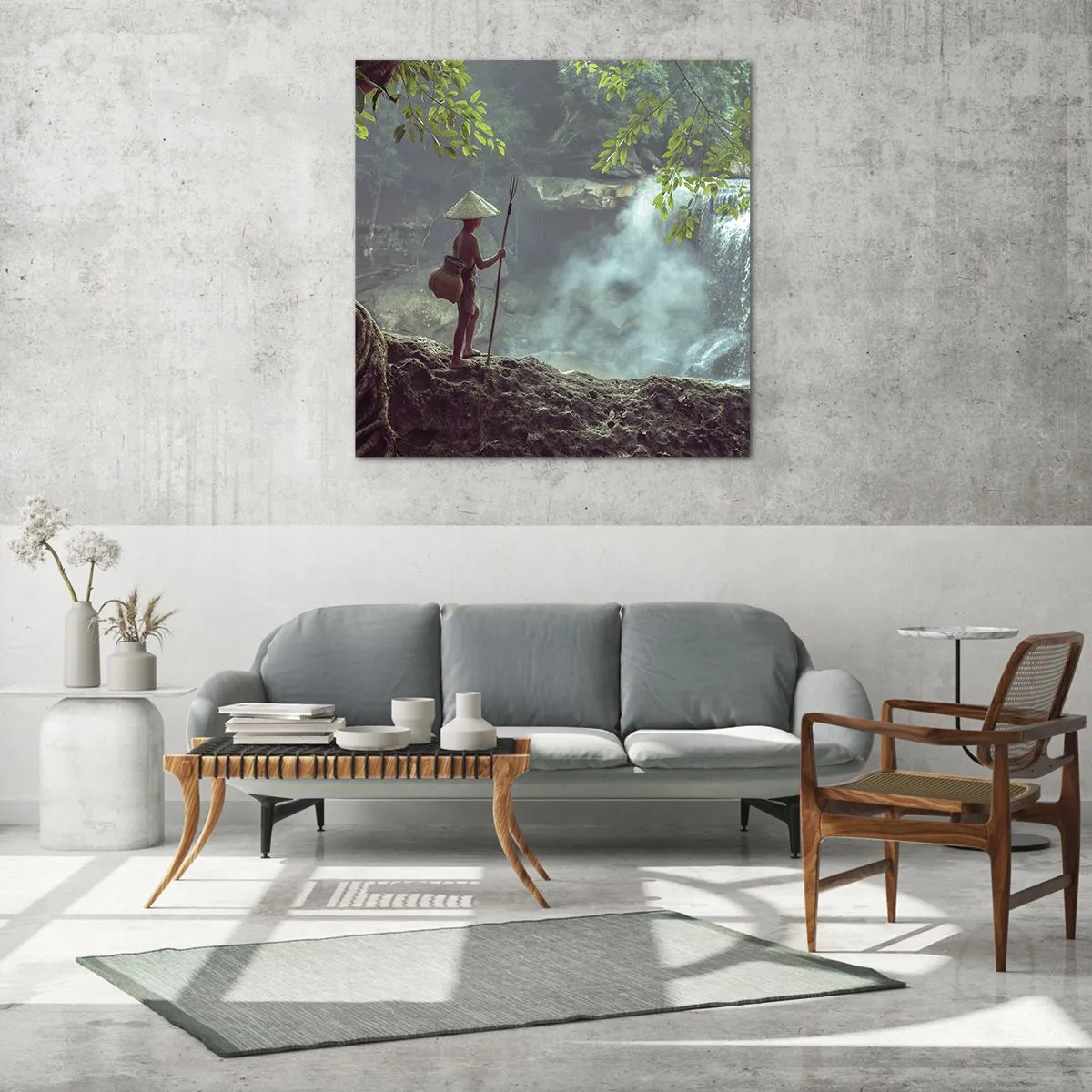 Obraz na szkle - Zaprzyjaźniony z naturą - 60x60 cm