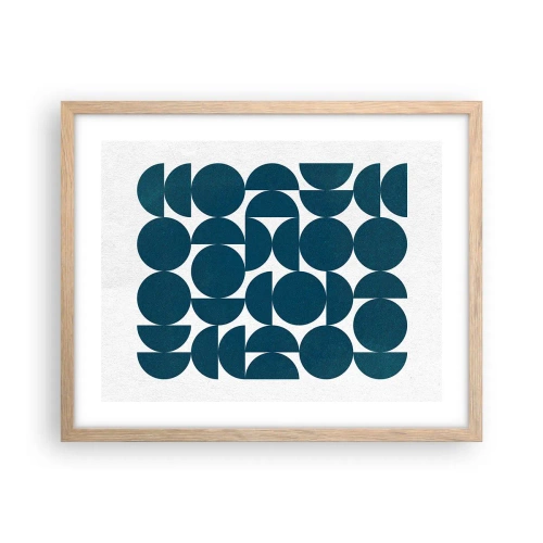 Plakat w ramie jasny dąb - Koła i półkola - 50x40 cm